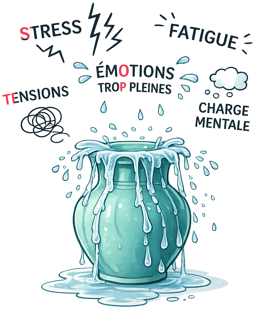 Stress, fatigue, tensions, émotions trop pleines et charge mentale qui s’accumulent jusqu’au STOP